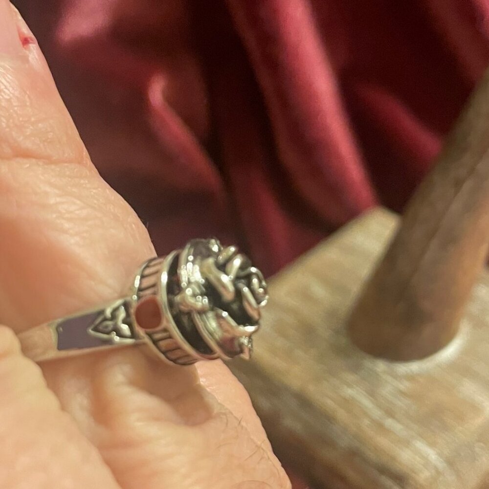 Rose Flower Ring with Secret Compartment Size 6